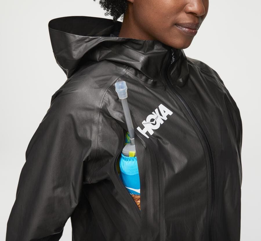 Jaqueta Hoka One One Feminino Pretas - Gore-Tex Shakedry™ Run - 958-OMALZQ